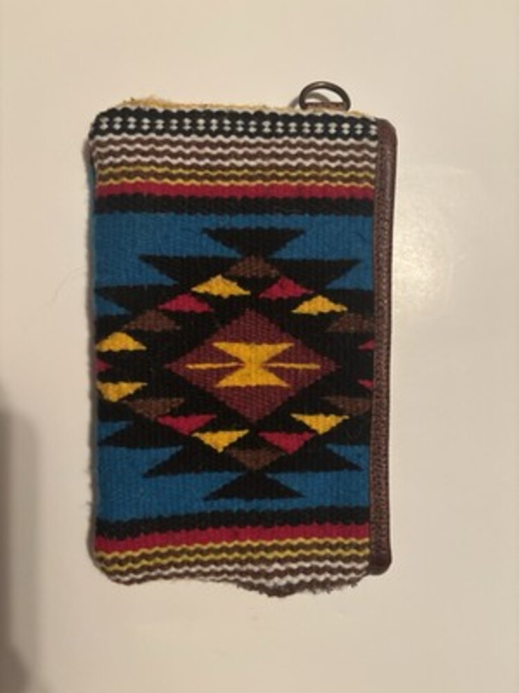 American Darling Aztec Saddle Blanket Southwestern Clutch Wristlet Leather
